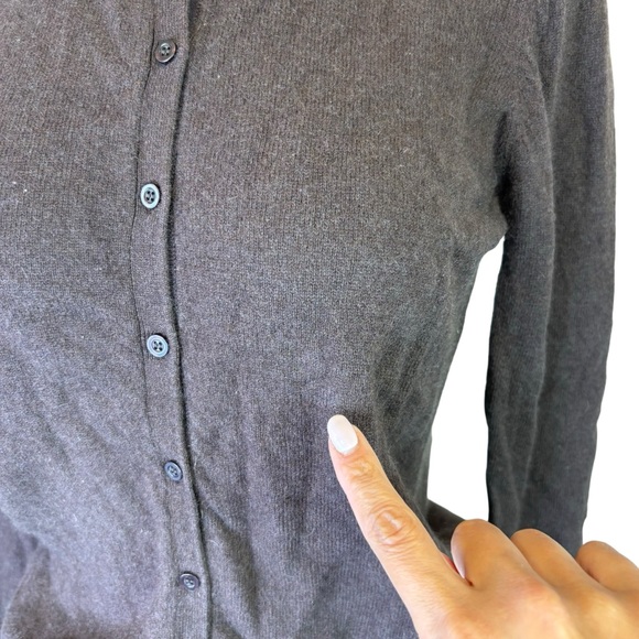 Galeries Lafayette Women's 100% Cashmere Brown Button Front Cardigan Size 01 - Picture 2 of 5